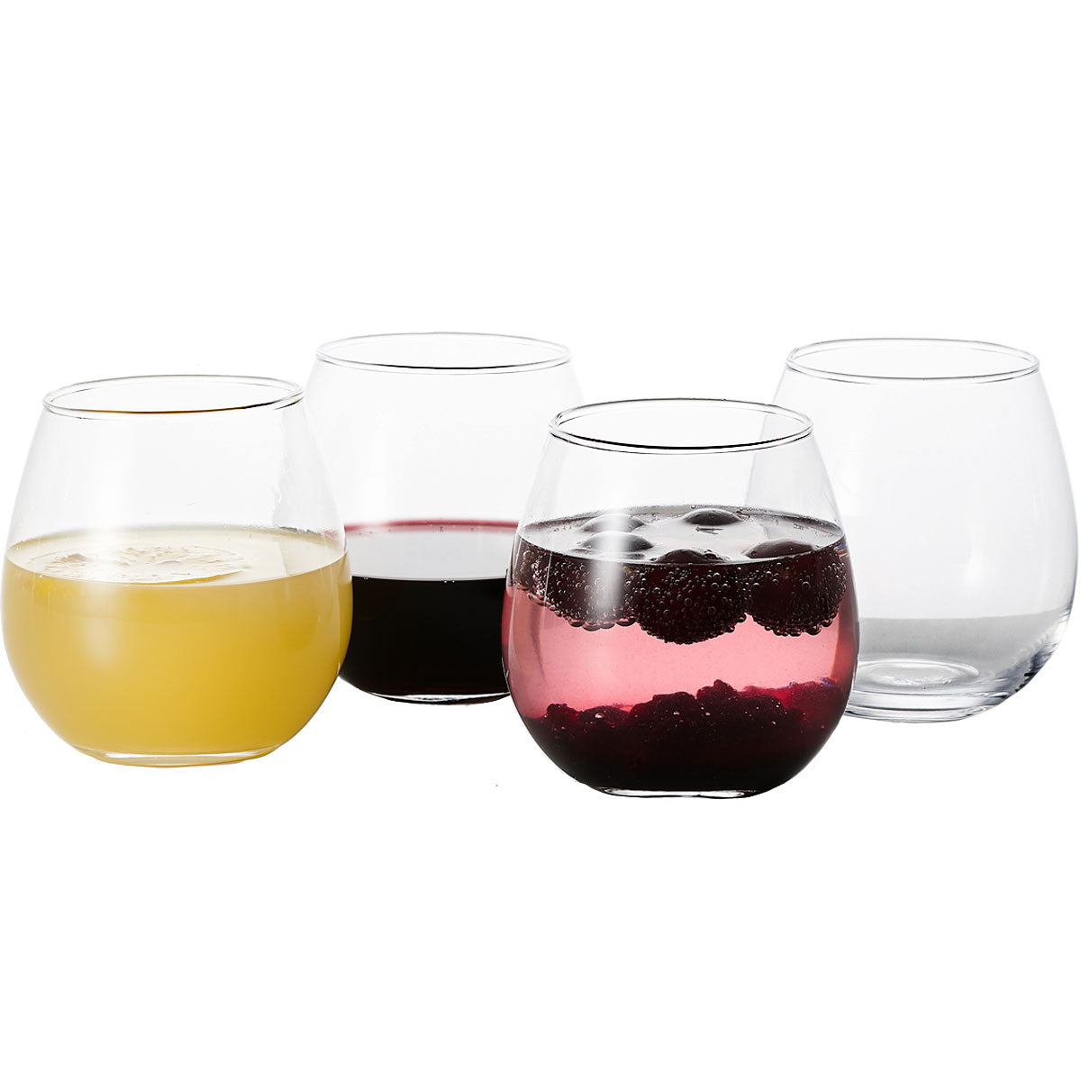 Vintorio GoodGlassware Highball Glasses (Set of 4) 13.5 oz - Tall Drinking Glass with Heavy Base - for Water, Juice, Cocktails, and Bever